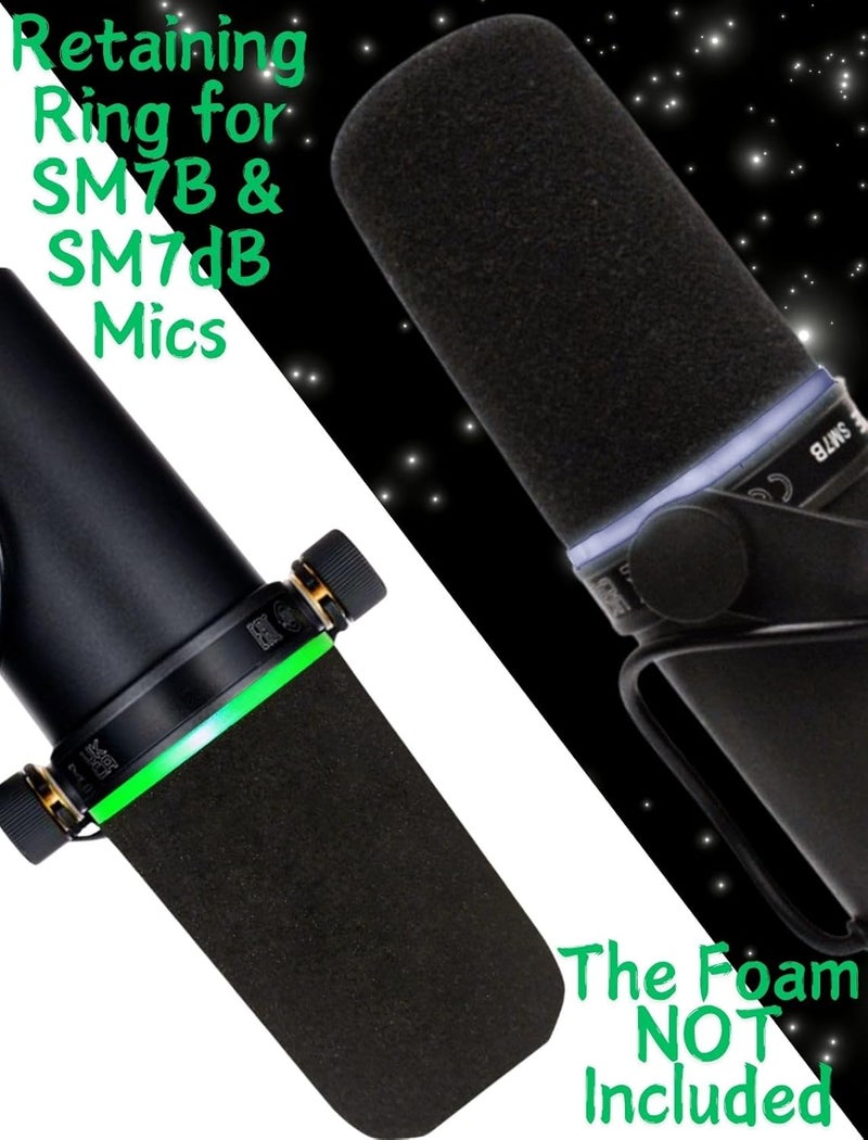 RhymKawa حلقة تثبيت غطاء SM7b لميكروفون شوير SM7B و SM7dB، بديل فلتر الصوت، غلاف ملون 2 حزمة (أرجواني وأخضر) - Image 2